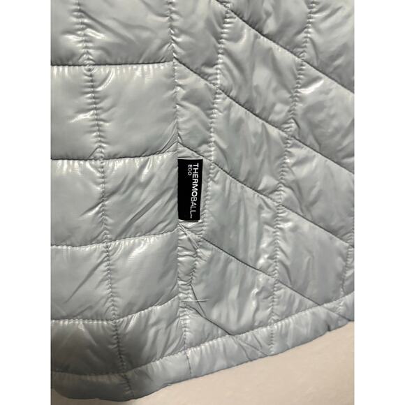 Women’s North Face Thermoball Eco Silver Gray Zip Front Puffer Jacket Coat, M - Picture 4 of 4